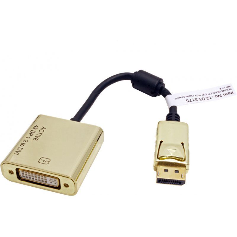 ROLINE 12.03.3175 câble vidéo et adaptateur 0,15 m DisplayPort DVI-D Or