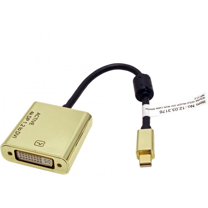 ROLINE 12.03.3176 video cable adapter 0.1 m Mini DisplayPort DVI-D Gold