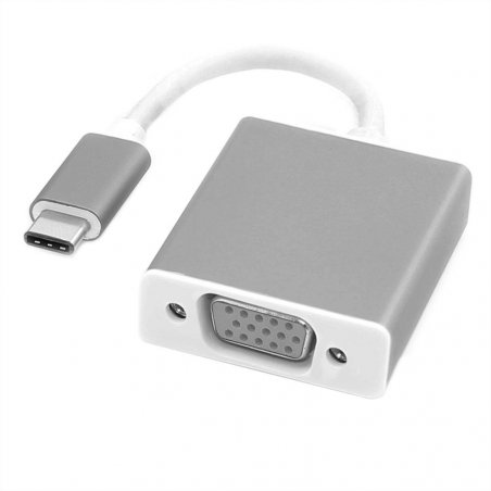 ROLINE Câble ad USB3.1 C-VGA, M/F, Alu