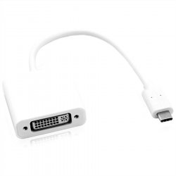 ROLINE Câble USB3.1 C-DVI-D M/F, Alu