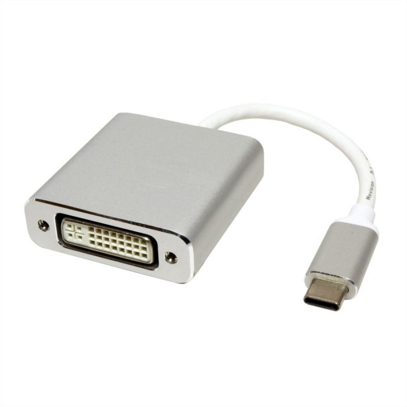 ROLINE Câble USB3.1 C-DVI-D M/F, Alu