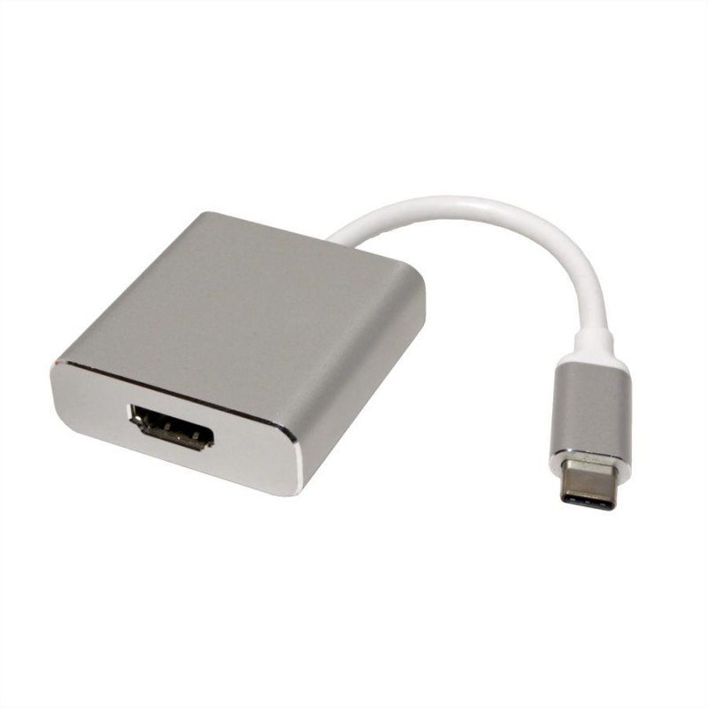 ROLINE 12.03.3210 câble vidéo et adaptateur 0,1 m USB Type-C HDMI Type A (Standard) Argent