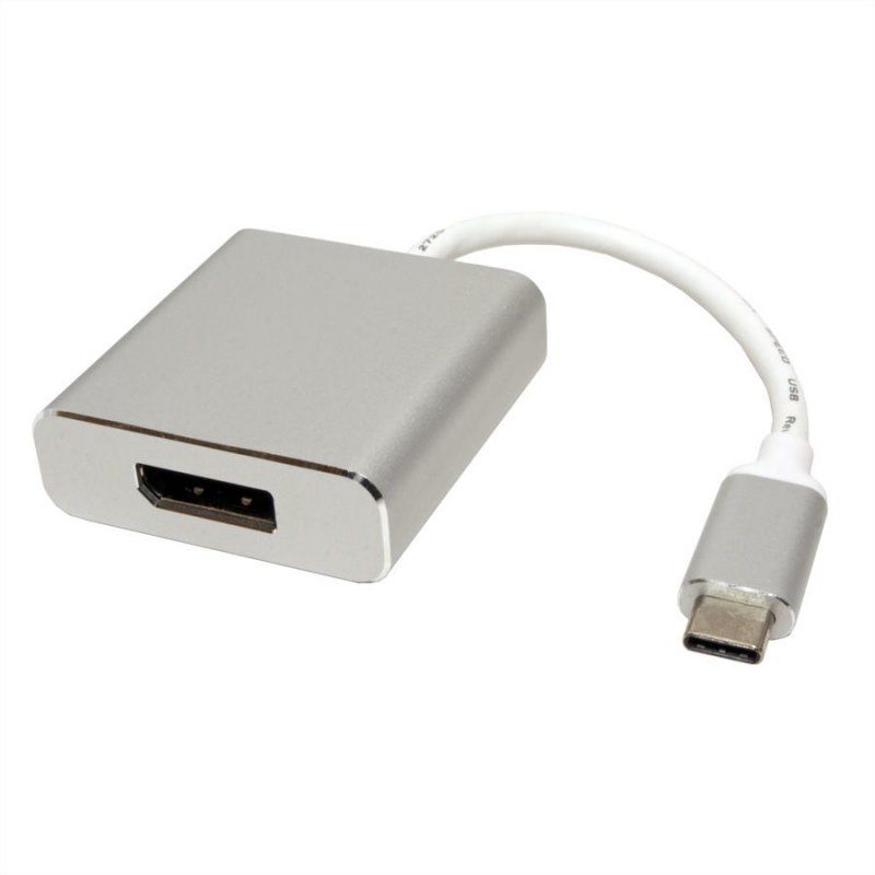 ROLINE 12.03.3220 câble vidéo et adaptateur 0,1 m USB Type-C DisplayPort Argent
