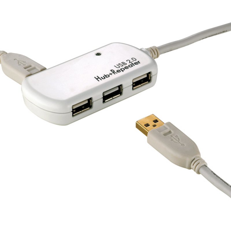 ROLINE Hub USB 2.0 4 ports avec Repeater 12m