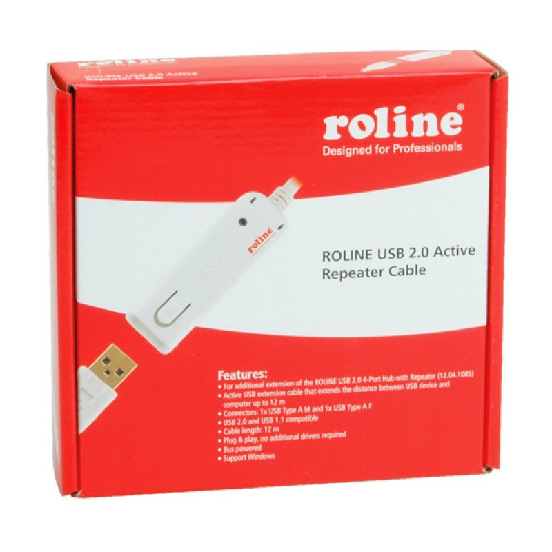 ROLINE RALLONGE ACTIVE USB 2.0 BLANCHE POUR ROLINE HUB 12041085 12M