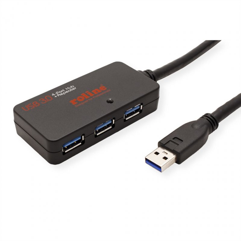 ROLINE Hub USB3.2 Gen1, 4P,Repeater, 10m