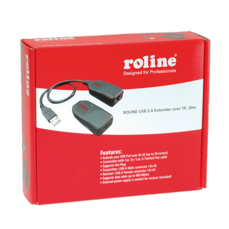 ROLINE Rallonge USB2.0 via TP, max. 50m