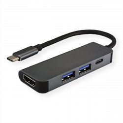Value 12.99.1042 station d'accueil USB 3.2 Gen 1 (3.1 Gen 1) Type-C Noir