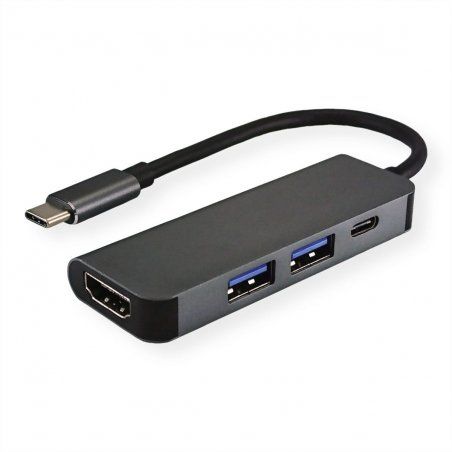 Value 12.99.1042 laptop dock/port replicator USB 3.2 Gen 1 (3.1 Gen 1) Type-C Black