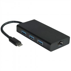 VALUE Convertisseur USB3.2 Gen2 Type C - Gigabit Ethernet Hub 3x A