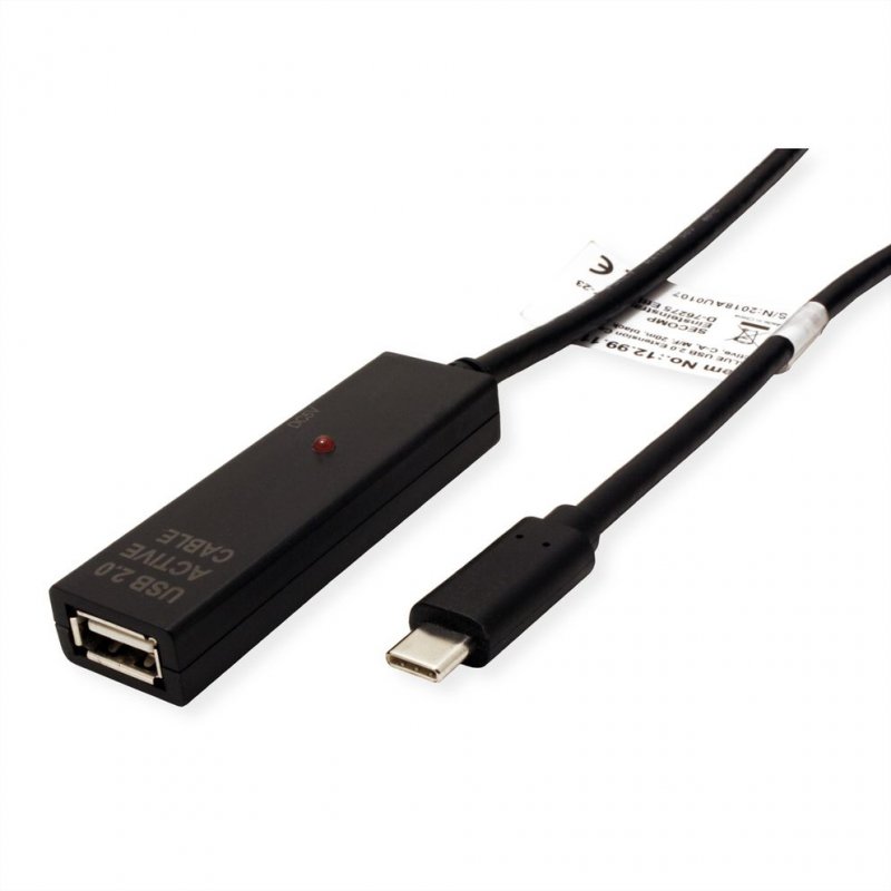 Value 12.99.1114 câble USB 20 m USB 2.0 USB A USB C Noir