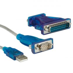 VALUE CABLE CONVERTISSEUR USB/SERIE 1,8M DB9M LIVRE AVEC ADAPTATEUR DB9F/DB25M