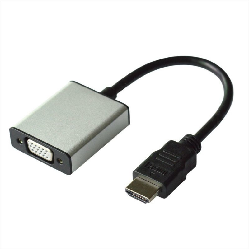 Value HDMI - VGA 3.5mm VGA (D-Sub) 3,5 mm Noir, Argent