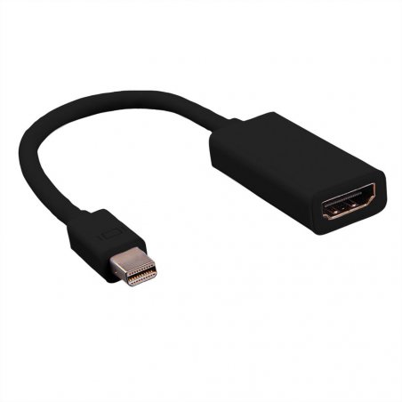 Value 12.99.3130 câble vidéo et adaptateur 0,15 m Mini DisplayPort HDMI Type A (Standard) Noir
