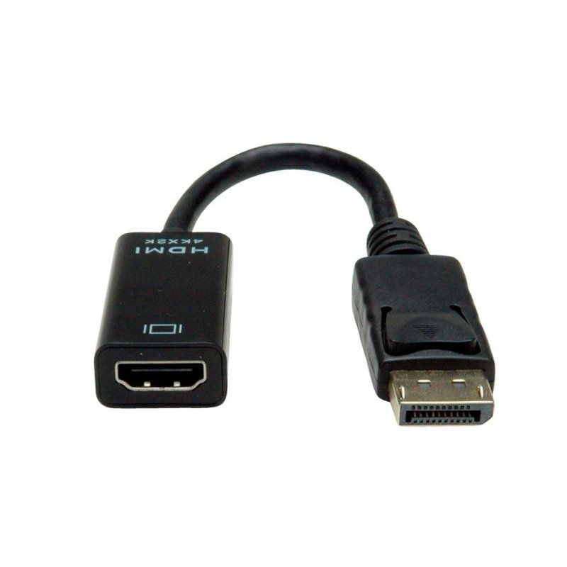 Value 12.99.3139 câble vidéo et adaptateur 0,15 m DisplayPort HDMI Type A (Standard) Noir