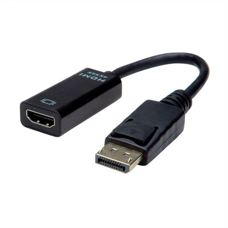 Value 12.99.3139 video cable adapter 0.15 m DisplayPort HDMI Type A (Standard) Black