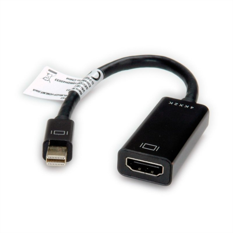 Value 12.99.3143 video cable adapter Mini DisplayPort HDMI Type A (Standard) Black
