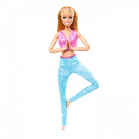 Barbie Made to Move mit pinken Sportoberteil und blauer Yogahose