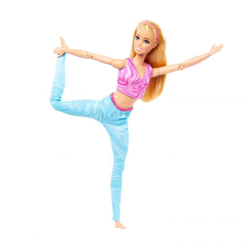 Barbie Made to Move mit pinken Sportoberteil und blauer Yogahose