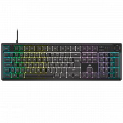 Corsair K55 Core RGB Gaming-Tastatur schwarz - Membran-Gaming-Tastatur mit 10-Zonen-RGB-Beleuchtung und 4 dedizierten