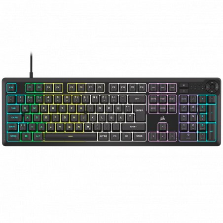 Corsair K55 Core RGB Gaming-Tastatur schwarz - Membran-Gaming-Tastatur mit 10-Zonen-RGB-Beleuchtung und 4 dedizierten