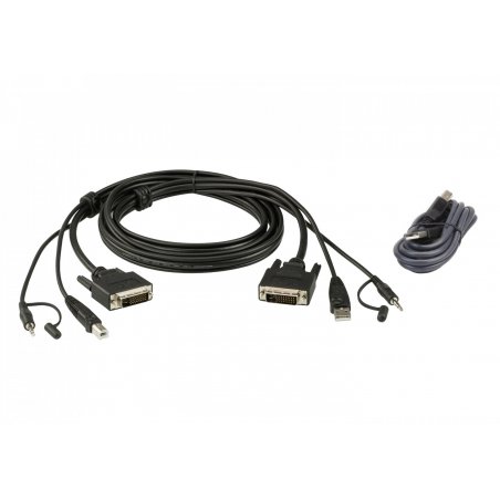 ATEN 2L-7D03UDX4 DVI-D Dual Link USB Kit de câbles KVM sécurisé 3,0m