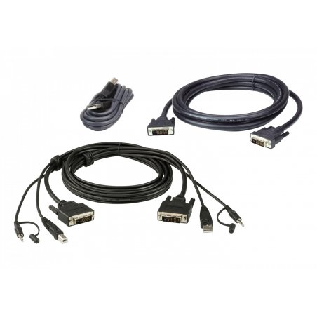 ATEN Kit de câbles KVM sécurisé deux affichages DVI-D Dual Link USB 3 M