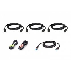 ATEN 2L-7D02UDPX6 Kit de câbles DP 1,8m Kit de câbles KVM 3 affichages DP-USB