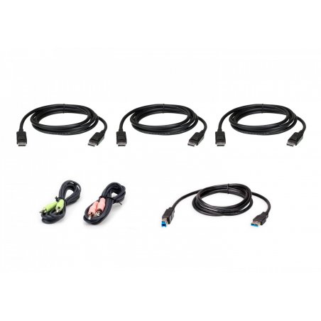 ATEN 2L-7D02UDPX6 Kit de câbles DP 1,8m Kit de câbles KVM 3 affichages DP-USB