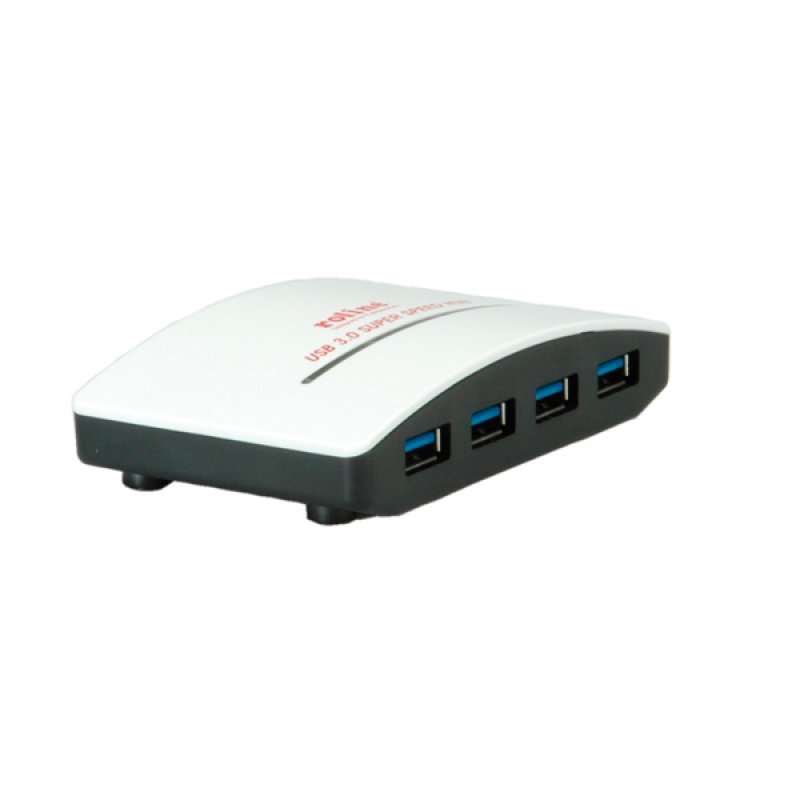 ROLINE Hub USB 3.0 "Black and White", 4 ports, avec alimentation
