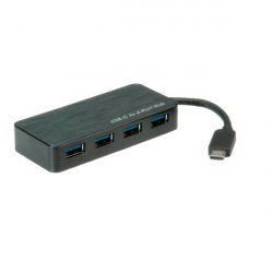 ROLINE Hub USB3.2 Gen1, 4 Ports, prise Type C