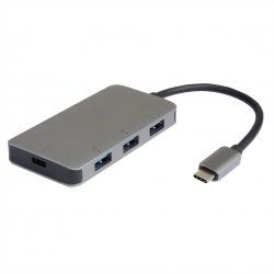 ROLINE 14.02.5038 hub & concentrateur USB 3.2 Gen 2 (3.1 Gen 2) Type-C 5000 Mbit/s Argent