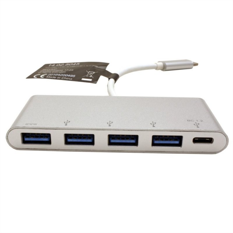 ROLINE Hub USB3.2 Gen1, 4 Ports, Type C, 1 port PD