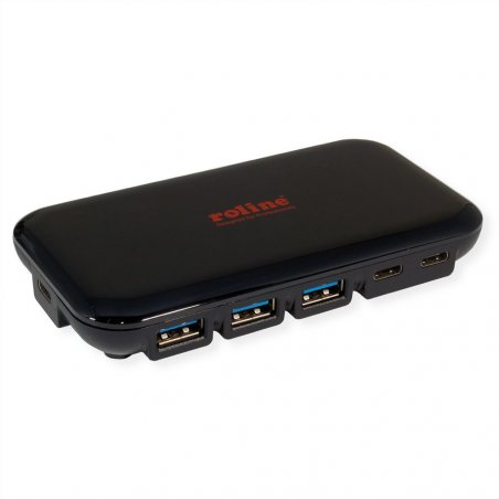 ROLINE 14.02.5055 hub & concentrateur USB 3.2 Gen 1 (3.1 Gen 1) Type-C 10240 Mbit/s Noir