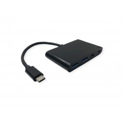 Value 14.99.5041 hub & concentrateur USB 3.2 Gen 1 (3.1 Gen 1) Type-C 1000 Mbit/s Noir