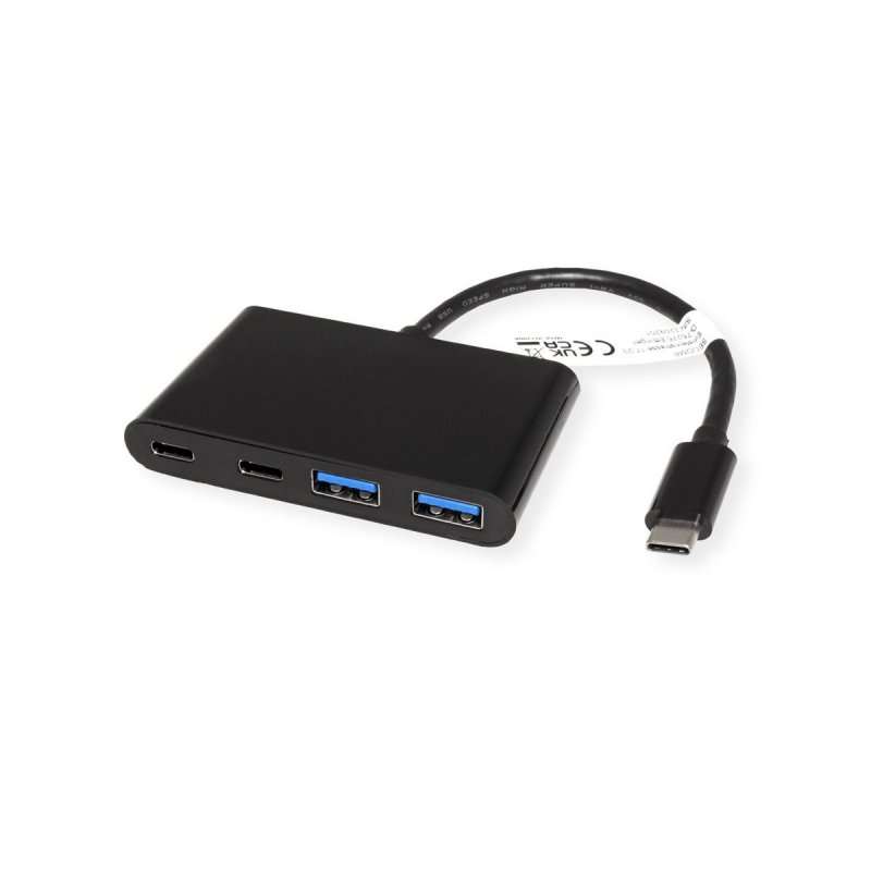 Value 14.99.5041 hub & concentrateur USB 3.2 Gen 1 (3.1 Gen 1) Type-C 1000 Mbit/s Noir