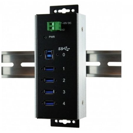 EX-1185HMVS-WT Hub métal USB 3.0 4 ports Avec rail DIN, température -40C à 85C