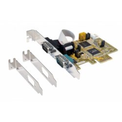 EX-44062 carte PCIe 2x RS-232 Avec cache Low Profile, chip SystemBase