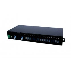 EX-1116HMVS Hub 16 ports USB 3.0 kit rail DIN, Surge Protection