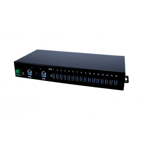 EX-1116HMVS Hub 16 ports USB 3.0 kit rail DIN, Surge Protection