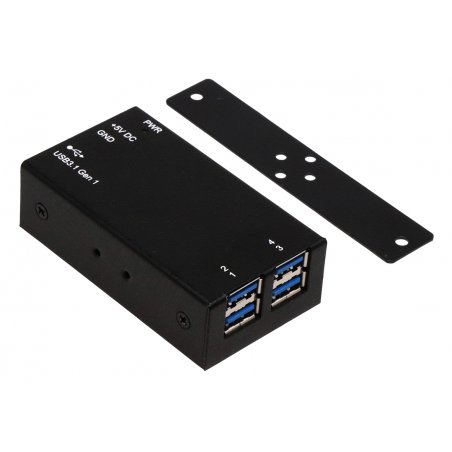 EXSYS EX-1180HMS interface hub USB 3.2 Gen 1 (3.1 Gen 1) Type-B 5000 Mbit/s Black