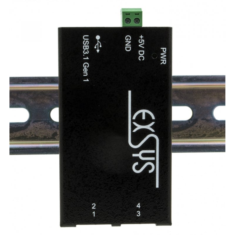 EXSYS EX-1180HMS interface hub USB 3.2 Gen 1 (3.1 Gen 1) Type-B 5000 Mbit/s Black