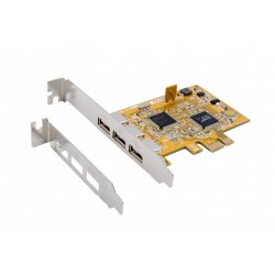 EX-11053 Carte PCIe USB 2.0 avec 3 ports Chip NEC avec Low Profile