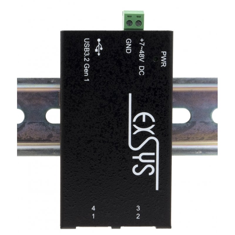 EXSYS EX-1181HMS interface hub USB 3.2 Gen 1 (3.1 Gen 1) Type-B 5000 Mbit/s Black