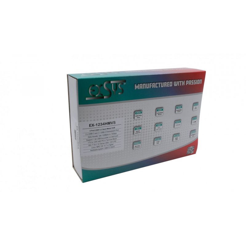 EX-1234HMVS Hub 4 ports USB 3.2 Gen2 Hub métal