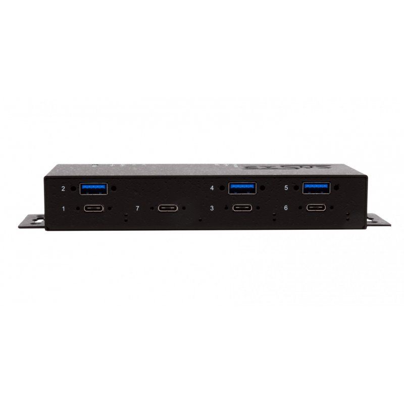 EXSYS EX-1237HMVS hub & concentrateur USB 3.2 Gen 1 (3.1 Gen 1) Type-C 5000 Mbit/s Noir
