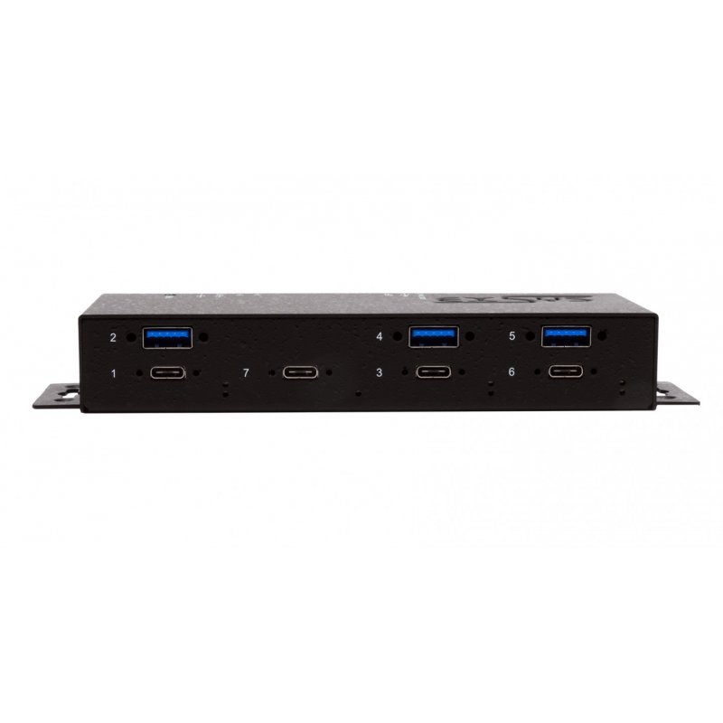 EXSYS EX-1237HMVS interface hub USB 3.2 Gen 1 (3.1 Gen 1) Type-C 5000 Mbit/s Black