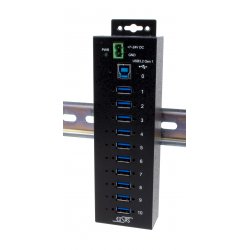 EX-1510HMVS Hub 10 ports USB 3.2 Gen1 administré, rail DIN