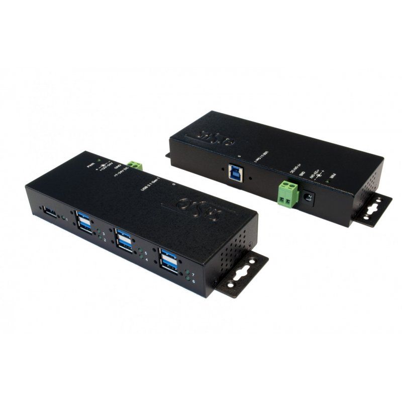 EXSYS EX-1189HMVS-3, 7x USB 3.0, Metall, USB 3.2 Gen 1 (3.1 Gen 1) Type-B 5000 Mbit/s Noir