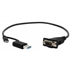 EXSYS EX-23001 câble Série Noir 0,5 m USB Type-A/USB Type-C DB-9